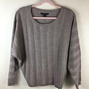 CYRUS Pull-over Taupe Boho Batwing Roomy Knit Women's Sweater Size L